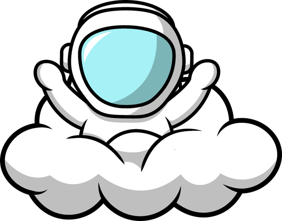 Astronauta en la nube  Ilustración