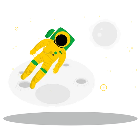 Astronauta en traje espacial  Ilustración