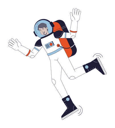 Astronauta en traje espacial  Ilustración