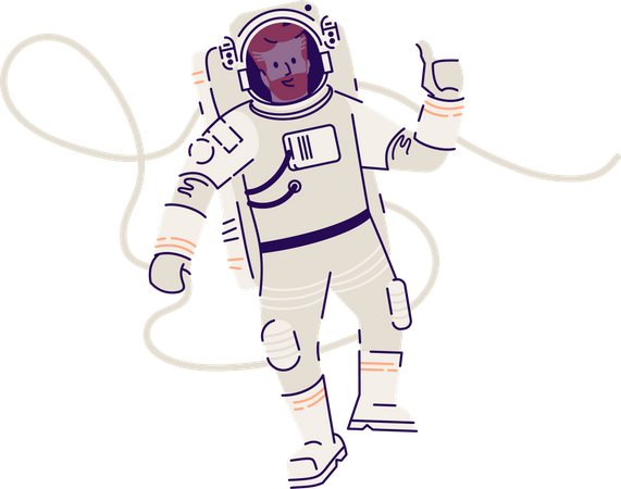 Astronauta en traje espacial flotando  Ilustración