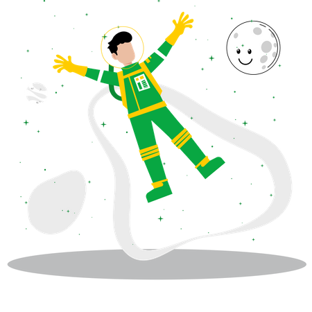 Astronauta fazendo caminhada no espaço  Ilustração