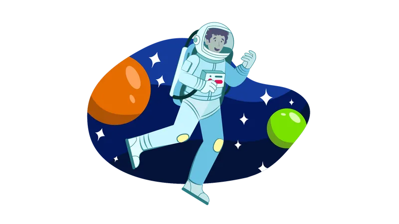 Astronauta flotando en el espacio  Ilustración