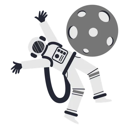 Astronauta flutuando no espaço  Ilustração