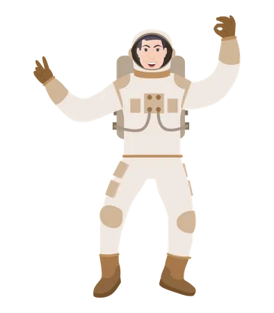 Astronauta masculino  Ilustração