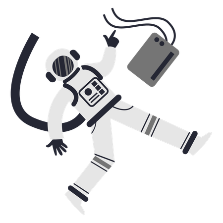 Astronauta na Estação Espacial  Ilustração