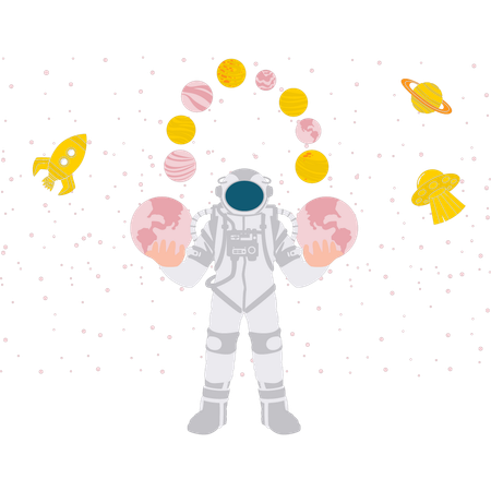 Astronauta na galáxia  Ilustração