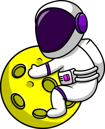 Astronauta na lua  Ilustração