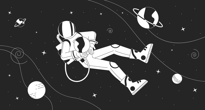 Astronauta nello spazio  Illustration