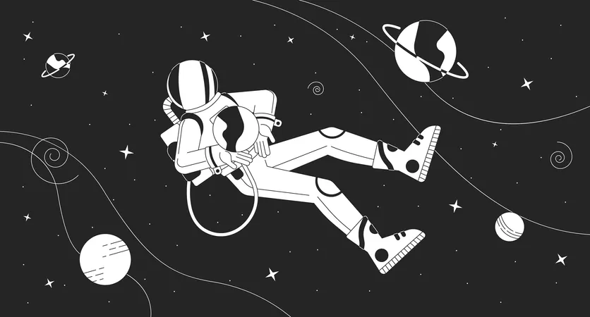 Astronauta nello spazio  Illustration