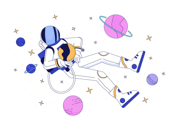 Astronauta nello spazio  Illustration