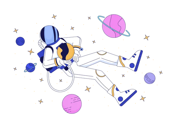 Astronauta nello spazio  Illustration