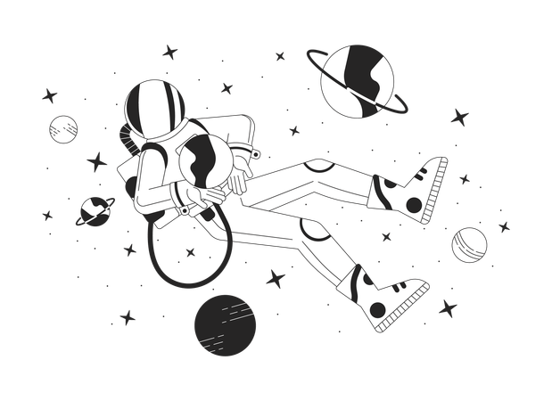 Astronauta nello spazio  Illustration