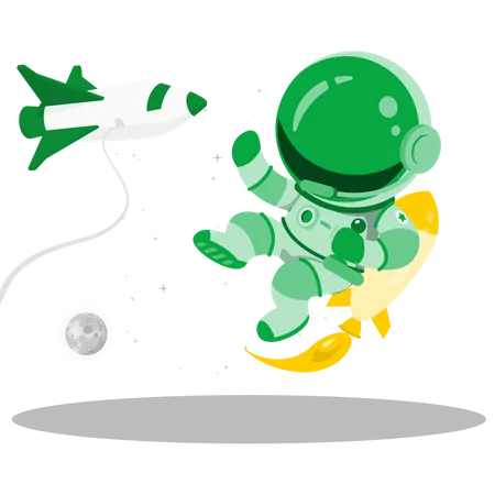 Astronauta no espaço  Ilustração
