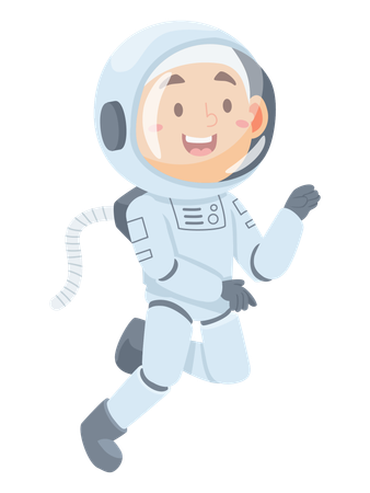Astronauta volando en el espacio  Ilustración