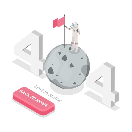 Astronaute avec une erreur 404  Illustration