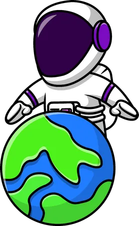 Astronaute avec la terre  Illustration