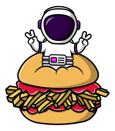 Astronaute en Chip Butty  Illustration