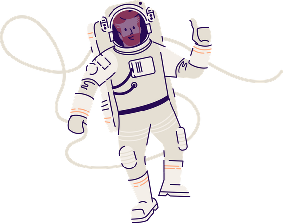 Astronaute en combinaison spatiale flottant  Illustration