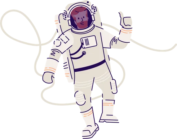 Astronaute en combinaison spatiale flottant  Illustration