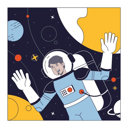 Astronaute explorant l’espace  Illustration