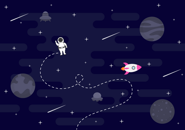 Astronaute faisant une sortie dans l'espace  Illustration