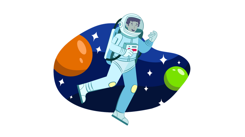 Astronaute flottant dans l'espace  Illustration