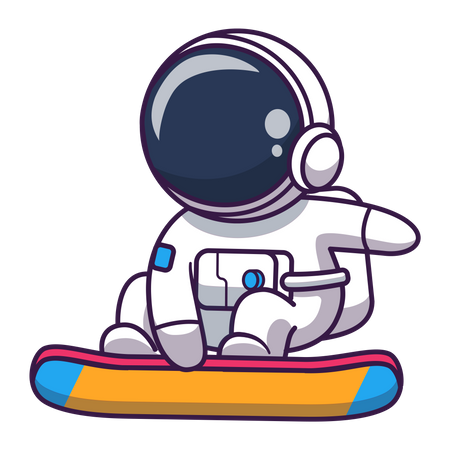 Astronaute sur skateboard  Illustration