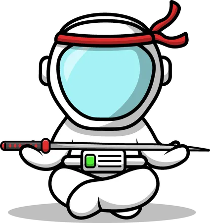 Astronaute tenant une épée  Illustration