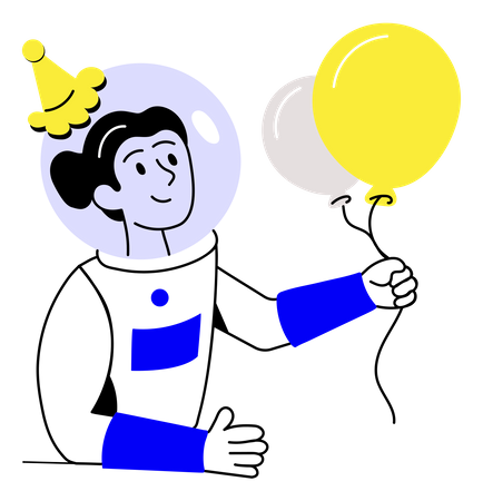 Astronautengeburtstag  Illustration