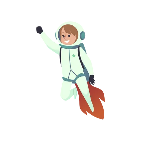 Astronautenmädchen im Raumanzug  Illustration