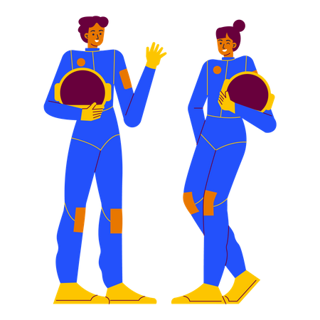 Astronautenpaar  Illustration