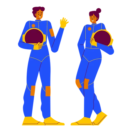 Astronautenpaar  Illustration