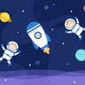 astronauts in space illustration free download
