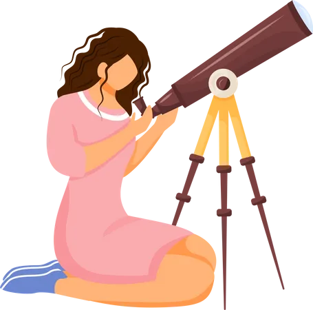 Astronome avec télescope  Illustration