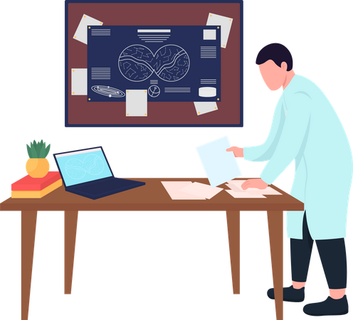 Astronomer working  Illustration