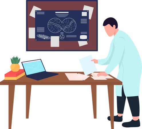 Astronomer working  Illustration