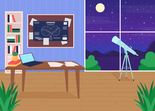 Astronomers workplace  Illustration