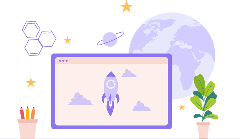Educação em astronomia  Ilustração