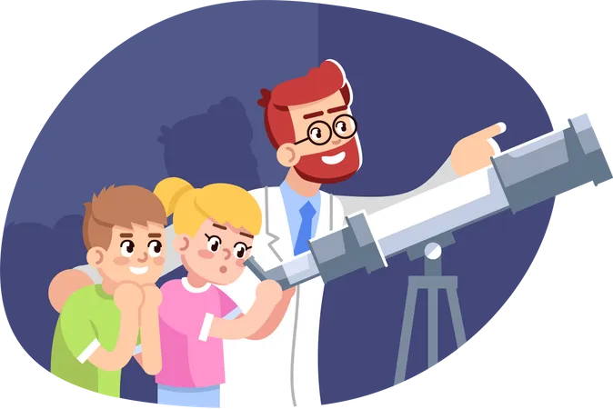 Astronomical classes for children  Illustration