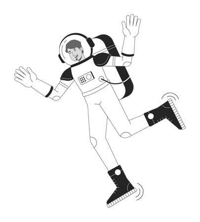 Astrounaut in space suit  イラスト