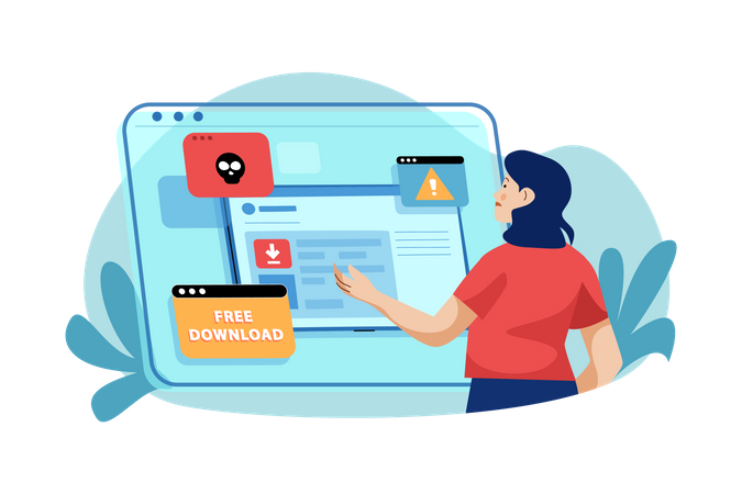 Ataque de adware informático  Ilustración