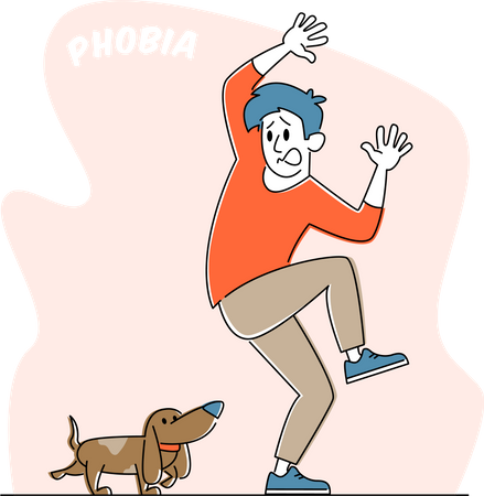 Ataque de cachorro ao homem  Ilustração