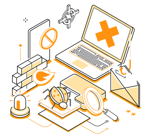 Ataque de computador  Ilustração