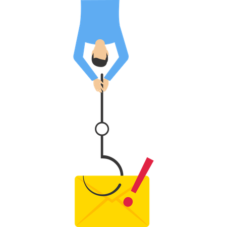 Ataque de phishing na internet  Ilustração