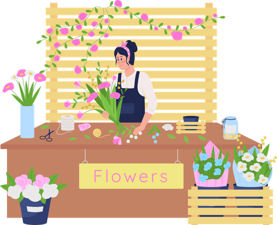 Atelier de fleurs  Illustration