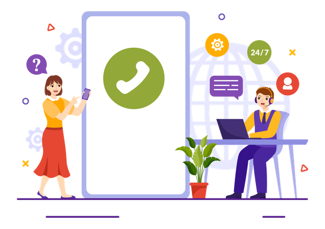 Atención al cliente en línea  Ilustración