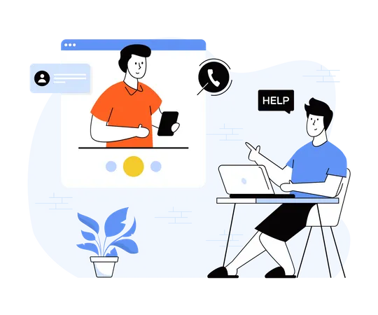 Atención al cliente en línea  Ilustración