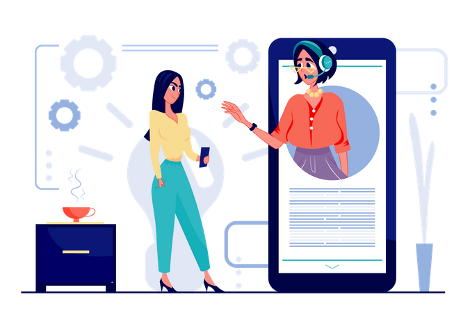 Atención al cliente en línea  Ilustración