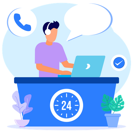 Atención al cliente en línea  Ilustración