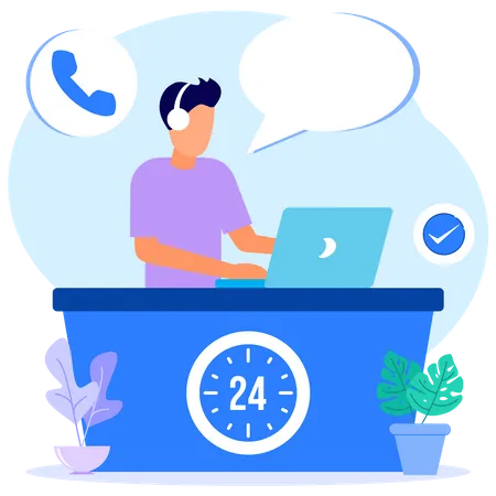 Atención al cliente en línea  Ilustración
